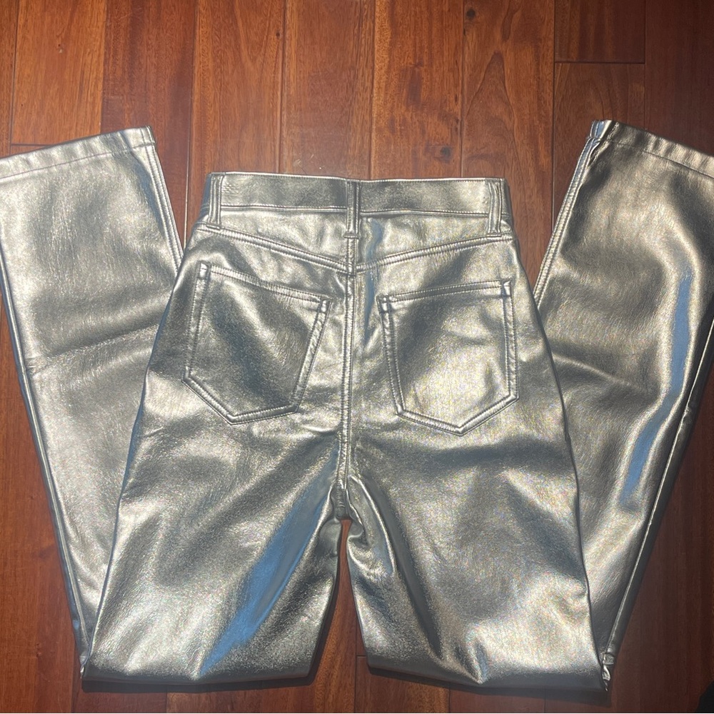 Abercrombie & Fitch Metallic Silver Straight-Leg Pants - Picture 5 of 13